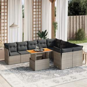 Conjunto de Sofás Modulares Grandes de Ratán PE Gris para Jardín, Colección Premium de Muebles Modulares para Exteriores - Product Image 1