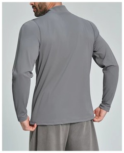 Veste de performance gris 2026 à blocs de couleur, col montant, manches longues, fermeture éclair quart de tour, en polyester anti-humidité, pour le sport d'automne - Product Image 4