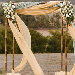 Rideaux de fond en tissu de chiffon de polyester écologique sur mesure, ignifuges, occultants, pour les voilages de mariage - Product Image 3