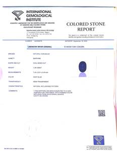 Zafiro Azul Natural con Corte Ovalado Certificado por IGI, 1.35 CTS, Color Azul Intenso Premium, Claridad Excelente, Gema de Colección de Calidad Fina - Product Image 6