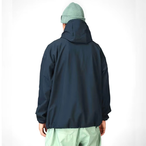 Veste softshell respirante à capuche pour homme, couleur unie, vêtements décontractés d'hiver, bleu foncé, polyester, vêtements d'extérieur - Product Image 3