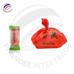 Peligro biológico rojo personalizable HDPE bolsa de residuos médicos basura infecciosa desechable en rollo PP cadena Hospital característica de seguridad del hogar - Product Image 6