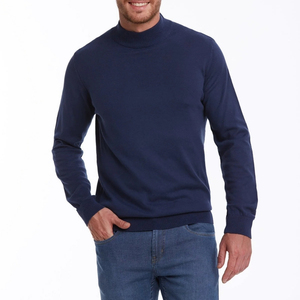 Men <b>Mock</b> T-Shirt <b>Neck</b> Long Sleeve Minimalist Solid Color Business Casual Oversized 100% Cotton Eco-Friendly Breathable <b>Top</b> - Product Image 1