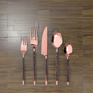 Rose Gold Dark Twig Handle Cutlery Set Stainless Steel <b>Spoon</b> Fork Knife Tableware Wholesale Custom Fine Dining Kitchen Decors - Product Image 1