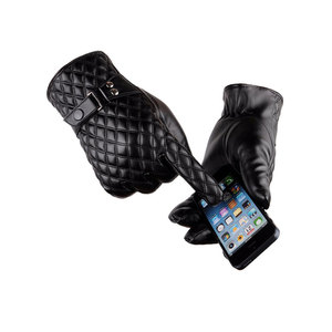 Gants en cuir PU noir matelassé de qualité supérieure avec doublure en fausse fourrure, style rétro, longueur poignet, thermiques, pour l'hiver et les occasions décontractées - Product Image 5