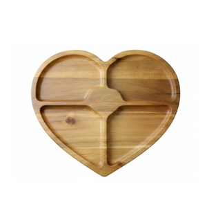 Plateau décoratif rectangulaire en bois avec six compartiments pour fruits secs, organisateur de rangement multifonctionnel - Product Image 6