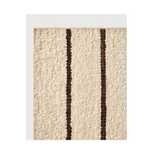 Tapis plat Oscar en laine de Nouvelle-Zélande tissé à la main, style contemporain, rayures ivoire, fait main, avec texture naturelle - Product Image 5
