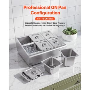 Contenitore per Alimenti in Acciaio Inox con Griglia Refrigerata per Buffet e Ristoranti - Product Image 6