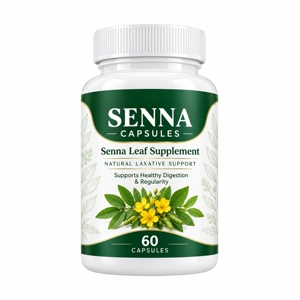 Cápsulas de Senna de Marca Privada OEM, 500 mg, 60 Unidades, Cápsulas Veganas de Senna Premium, Suplemento Dietético Natural para el Bienestar Digestivo - Product Image 1
