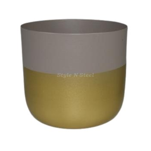 Two Tone Color Iron Powder Coated Durable Multi-Purpose Modern Classic Floor & Indoor Outdoor Planter Drainage - Product Image 2