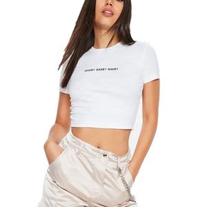 T-shirts courts pour femmes, logo personnalisé, qualité supérieure, respirants, légers, 100% coton, à bas prix - Product Image 1
