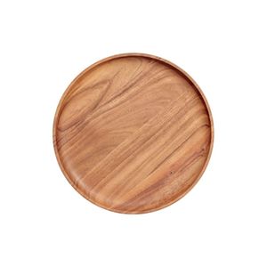 Handcrafted Round Mango Wood Serving Tray with Black Metal Handles Decorative Ottoman Tray for Coffee <b>Table</b> <b>Kitchen</b> Decor Tray - Product Image 6
