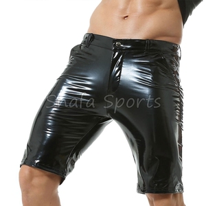 Shorts en cuir pour hommes, coupe slim élégante, style streetwear, pour soirée, décontracté et tenue de nuit - Product Image 5