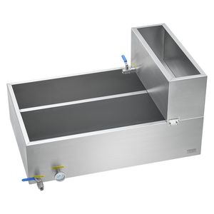 Pentola Industriale da 35 Galloni per Cottura, Padella Evaporatrice per Sciroppo d'Acero con 509 Tazze da 8.8oz, Padella Evaporatrice Piatta, Termometro, 2 Valvole, 3 Livelli di Calore - Product Image 1