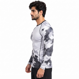 Chemise de compression à manches longues pour homme, vêtements de sport athlétiques, entraînement, fitness, course à pied, cyclisme, surf, gym - Product Image 4