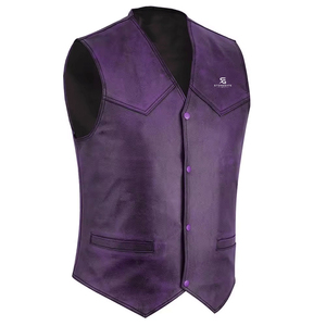 Women <b>Leather</b> Motorcycle <b>Vest</b> Slim Fit Sleeveless <b>Biker</b> Waistcoat Vintage V Neck Outerwear Zipper Pockets Casual Fashion - Product Image 3
