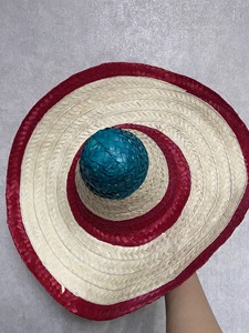 Sombrero Mexicano Tejido a Mano con Hierba Natural, a Rayas, Unisex, para Pesca, Viajes, Deportes, Ciclismo, Protección Solar, Personalizado - Product Image 1