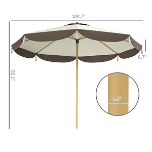 Ombrellone da Giardino 9FT UPF 50+ con 8 Stecche Ventilate per Cortile e Parco - Product Image 3
