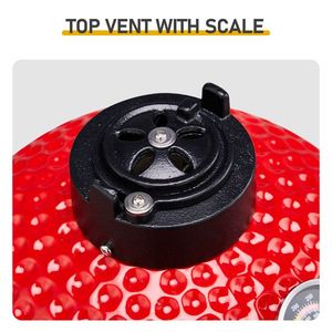 Parrilla Portátil de Carbón Cerámica de 13 Pulgadas con Rejilla de Acero Inoxidable y Deflectores de Calor, Herramienta para Cenizas y Soporte para Exteriores para Camping - Product Image 6