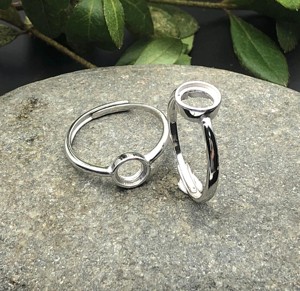 Handmade 925 Silver 10mm Round Cup <b>Blank</b> Bezel Adjustable <b>Ring</b> Cabochon Base Setting Resin Filling DIY Keepsake Jewelry Findings - Product Image 4