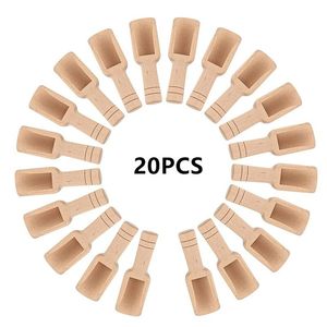 Mini cuillère en bois écologique avec long manche pour sel de bain, café, sucre, assaisonnements (capacités de 10 à 30 ml) - Product Image 4