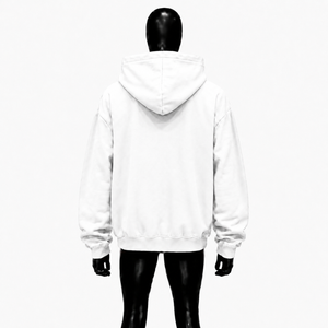 Sudadera con capucha blanca extragrande con estampado gráfico de oración y letras amarillas, estilo urbano, unisex, informal, para hombre - Product Image 2