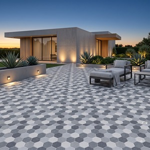 400x400mm 12mm Heavy Duty Vitrified Parking <b>Floor</b> Tiles Punch Finish Outdoor Anti Slip Driveway <b>Garden</b> Walkway Commercial - Product Image 6