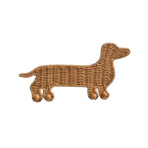 Eco Friendly Rattan Dog Wall Coat <b>Hook</b> Kids Room Kids Room Furniture Wicker Dog Shape Multiple <b>Hook</b> Wholesale - Product Image 1