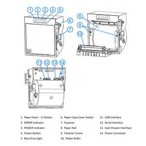 Imprimante thermique intégrée WH-C15 80MM avec coupe-papier automatique et RS232 RS485 TTL USB - Product Image 5