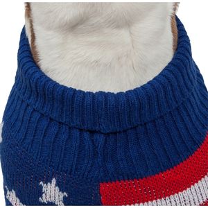 Suéter para Perro de Punto Grueso Patriot, Diseño de Estrella de la Independencia, Cuello Alto Acanalado, Ropa para Mascotas - Product Image 4