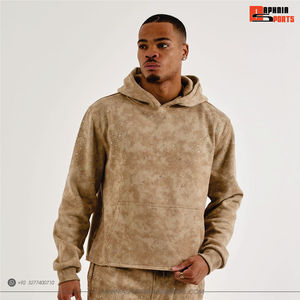 Sweat-shirt à capuche en polaire pour homme avec motif à pois effet délavé, coupe classique, vêtement d'hiver décontracté unisexe - Product Image 6