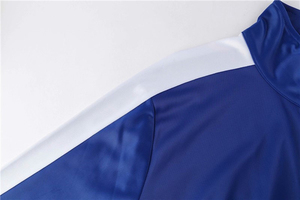 Men Blue Full Sleeve <b>Tracksuit</b> Set Solid Color Breathable Sporty Style With Side Pockets Zipper Closure Regular Fit Autumn Wear - Product Image 2