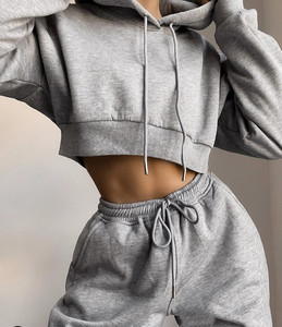 ชุดลำลองผู้หญิงสองชิ้น เสื้อแขนยาวมีซิปผ้าฟลีซ กางเกงขายาว - Product Image 6