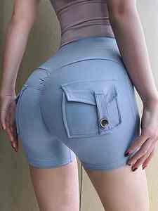 Pantalon de yoga grande taille pour femme, couleur unie, coupe ajustée, taille haute, en Spandex/Nylon, pour la gym et l'entraînement, taille élastique, décontracté - Product Image 2