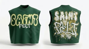 Camiseta de Verano para Hombre, Estilo Urbano, Cuello Redondo, Holgada, Sin Mangas, Transpirable, 100% Algodón, Hip Hop, con Logotipo Personalizado - Product Image 3