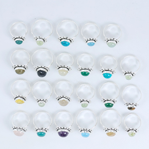 Anillos de Piedras Preciosas Naturales Variadas para Mujer, Estilo Vintage, Chapados en Plata de Ley, Joyería al por Mayor Bismillah Gems - Product Image 6