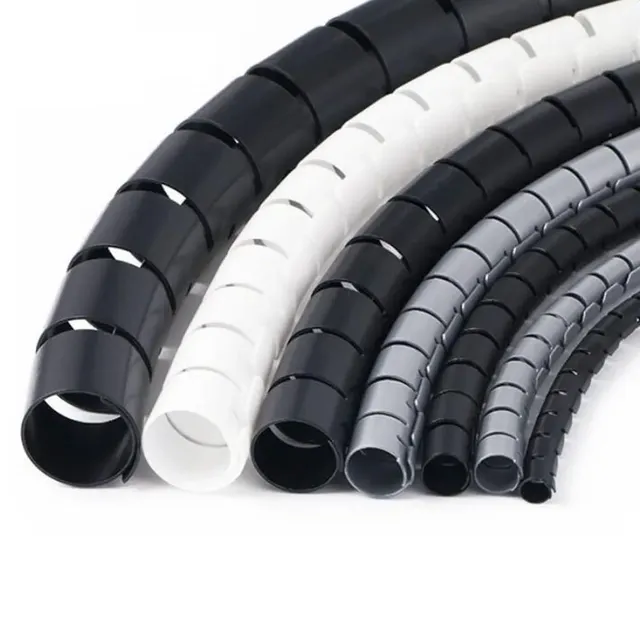 4mm 6mm 8mm 10mm 12mm 15mm 19mm 25mm 32mm PE Cable Sleeves Wire and Cable Protection Tool Spiral Wrapping Bands Cable Protector