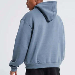 Sweat à capuche unisexe oversize en molleton bouclette 100% coton, coupe droite à épaules tombantes, haute qualité, personnalisable avec impression - Product Image 4