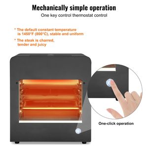 Griglia Elettrica per Bistecche da Interno 1800W con Griglia a Infrarossi Senza Fumo 1450F, Cucinatore per Bistecche a 6 Livelli in Acciaio Inossidabile - Product Image 3