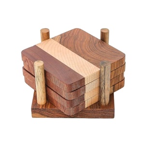 Wholesale Factory Price Resin & Wood <b>Coasters</b> <b>set</b> With Holder Manufacturer 100% Pure Wood for Home and Garden Tabletop Use - Product Image 1