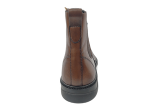 Botas Chelsea de Piel Marrón para Hombre, Altura al Tobillo, Punta Redonda, Laterales Elásticos, Suela de Goma Impermeable, para Todas las Temporadas - Product Image 3