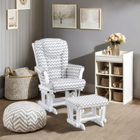 Fauteuil à bascule relaxant traditionnel en bois massif avec ottoman pour bébés, salon, appartement, chambre, hôtel, bureau à domicile