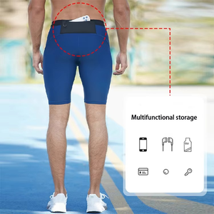 Men's Lightweight Nylon/Spandex Off-Road Running Yogs Shorts-Moisture-Wicking Breathable High <b>Elasticity</b> Tight Fit - Product Image 2