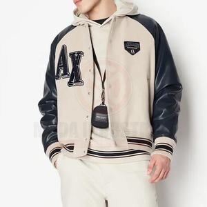 Chaqueta universitaria de lana de alta calidad de moda OEM para hombre, Parche de manga larga colorido personalizado, ropa de calle bordada de chenilla, estilo de invierno - Product Image 5