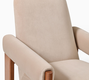 Sillón Moderno Tapizado para Sala de Estar, Sillón de Madera con Estructura de Madera Maciza, Asiento para Interiores del Hogar - Product Image 6