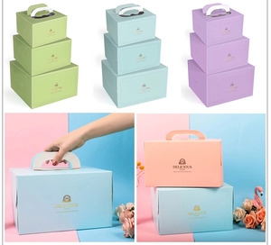 กล่องเค้กของขวัญปาร์ตี้งานแต่งงานแบบพกพาบรรจุภัณฑ์กระดาษพิมพ์แบบกำหนดเองพร้อมหน้าต่าง - Product Image 2