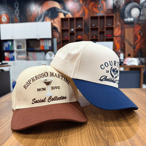 Casquettes personnalisées avec logo pour hommes, 5 panneaux, coton, deux tons, broderie, patch, casquettes de baseball de qualité supérieure en provenance du Vietnam - Product Image 2