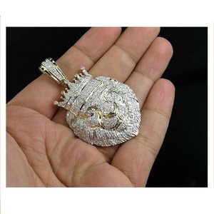 SHRAMAN DIAMOND Colgantes de León con Diseño de Cara de Animal Personalizado para Hombre, Estilo Hip Hop, Chapado en Oro, Plata 925, Corte Brillante - Product Image 6