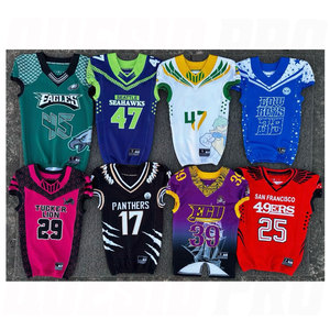 Uniformes de Fútbol Americano Destacados, Ropa Deportiva, Camisetas Personalizadas por Sublimación, Tela Twill, para Jóvenes y Adultos, Listas para el Día del Partido, Bordadas - Product Image 1