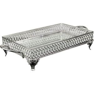 Contemporary Metal And Mirror <b>Tray</b> For Hotel Restaurant Resort Home Dining Entertaining And Special Occasions - Product Image 1